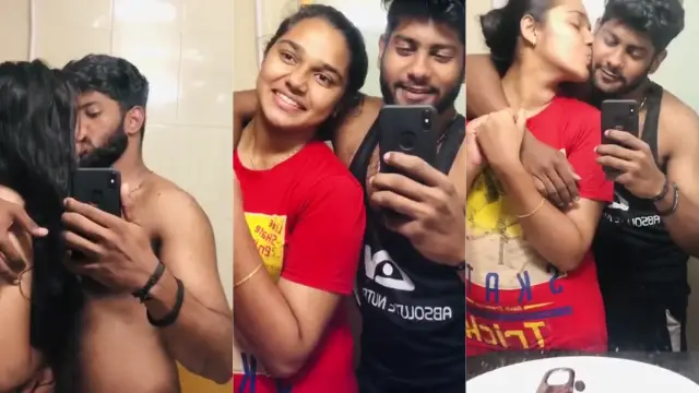 Young Marathi wife secretly kisses her old boyfriend in spicy video