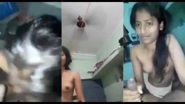 Desi Bengali girl gives uncle a hot night blowjob naked