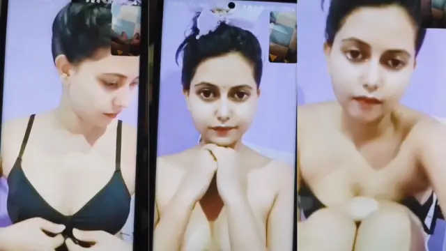 Young desi wife shows her juicy boobs naked during private sex chat
