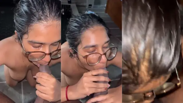 Watch a spectacled Tamil girl take a thick desi uncut