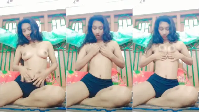 Hot Muslim girl shows boobs in panty teasing video