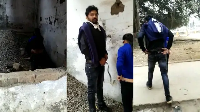 Desi college couple caught having sex in public place