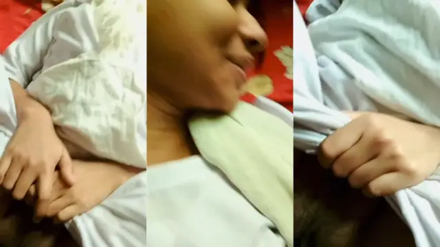 Young Marathi girlfriend enjoying romantic private time