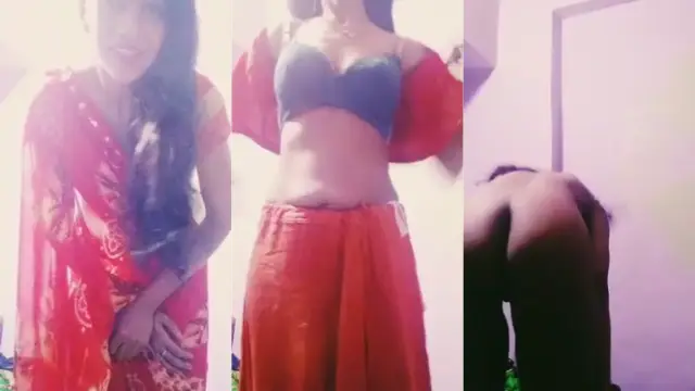 Desi Office Ladki Saree Strip Hindi MMS Video