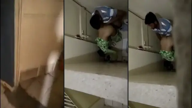Caught red handed our randi bhabhi in public toilet with her lover